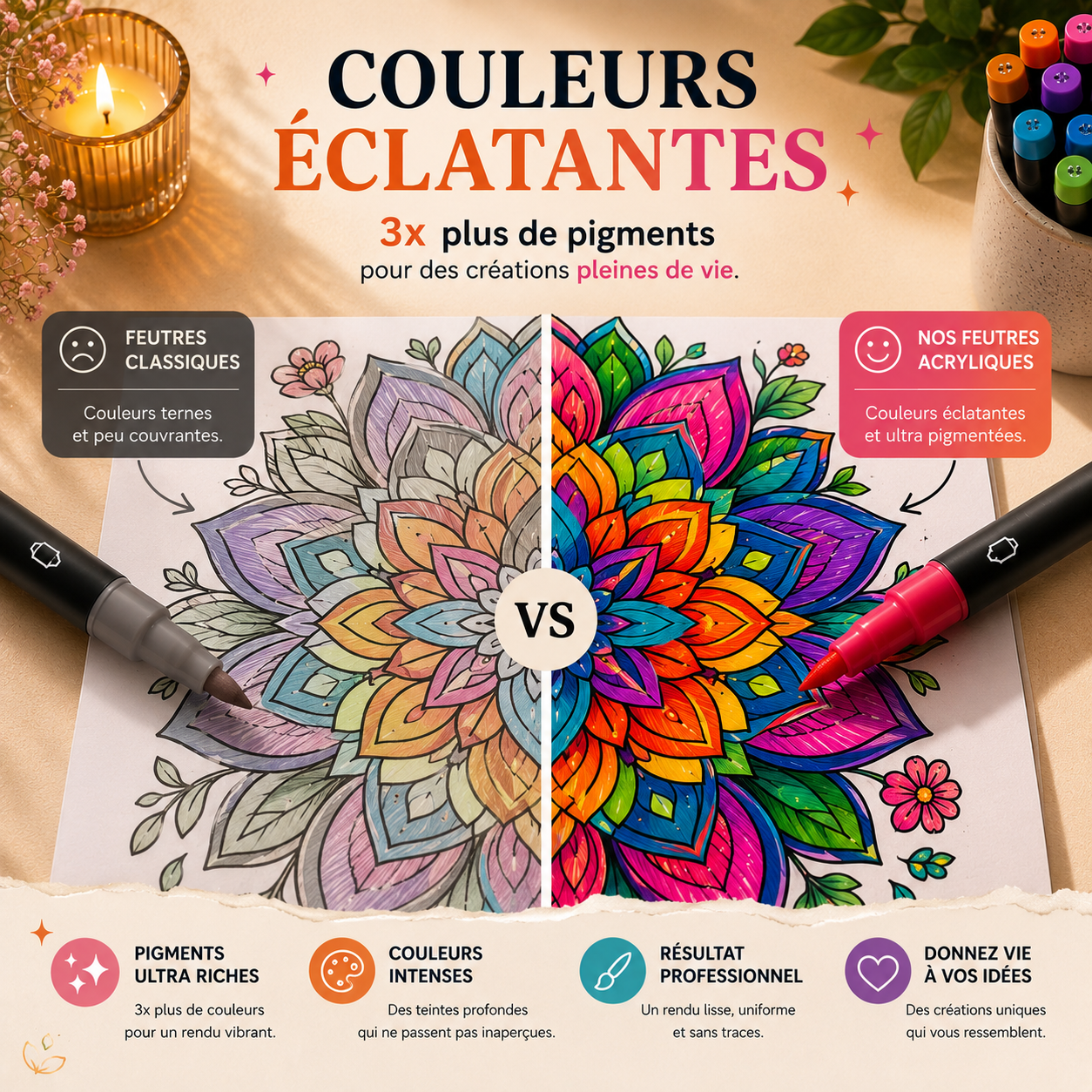Coffret Créateur Kreaativa — Feutres Acryliques